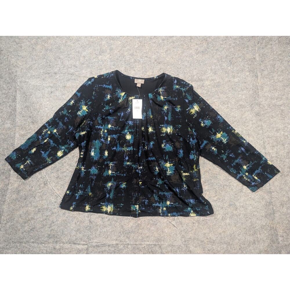 NWT J Jill Wearever Collection Cardigan Multicolored Clip Sz Small Large Petite